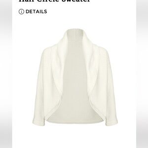 Cabi Half Circle Sweater Cozy White Knit Cardigan size M